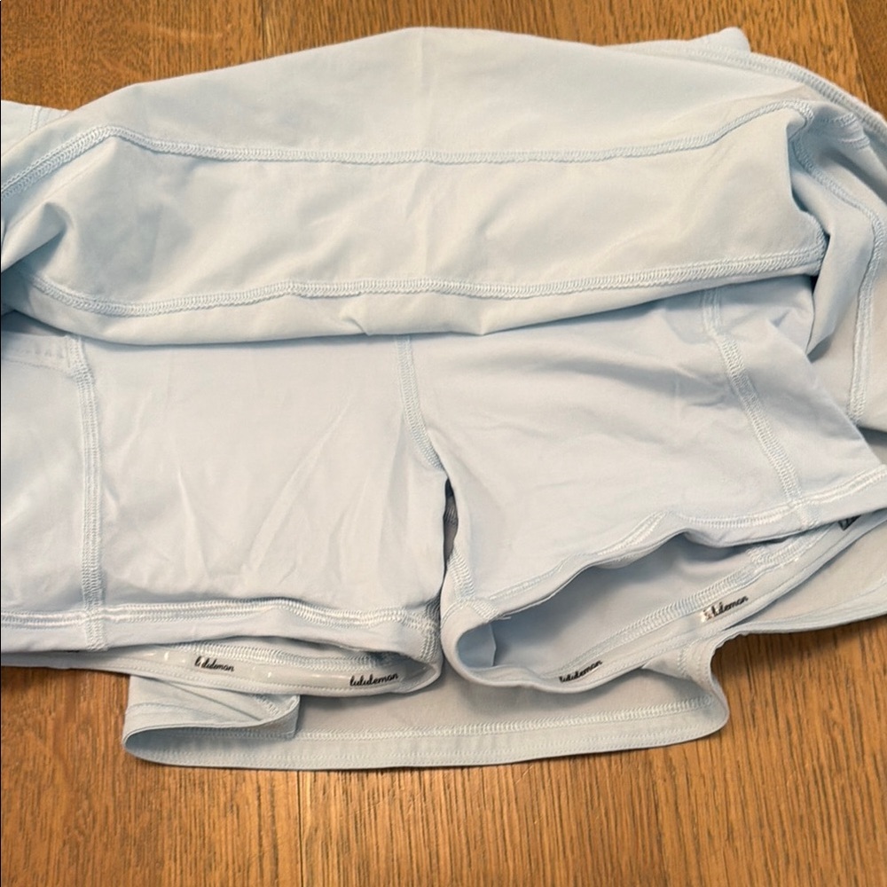 Women’s Light Blue Athletic Skort Shorts - Performance Tennis Skirt - Picture 4 of 4